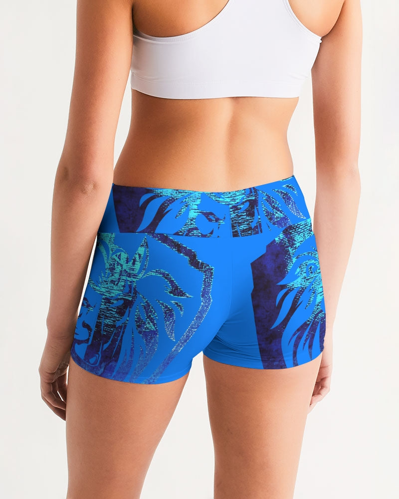 KINGBREED SIMPLICITY ROYAL BLUE Women's Mid-Rise Yoga Shorts