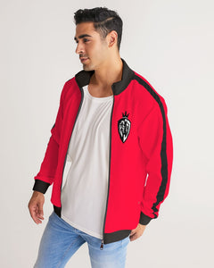 KINGBREED CLASSIC CRAYON RED Men's Stripe-Sleeve Track Jacket