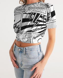 Retro Comic Women's Twist-Front Cropped Tee