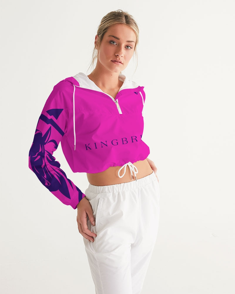 KINGBREED PINK Women's Cropped Windbreaker