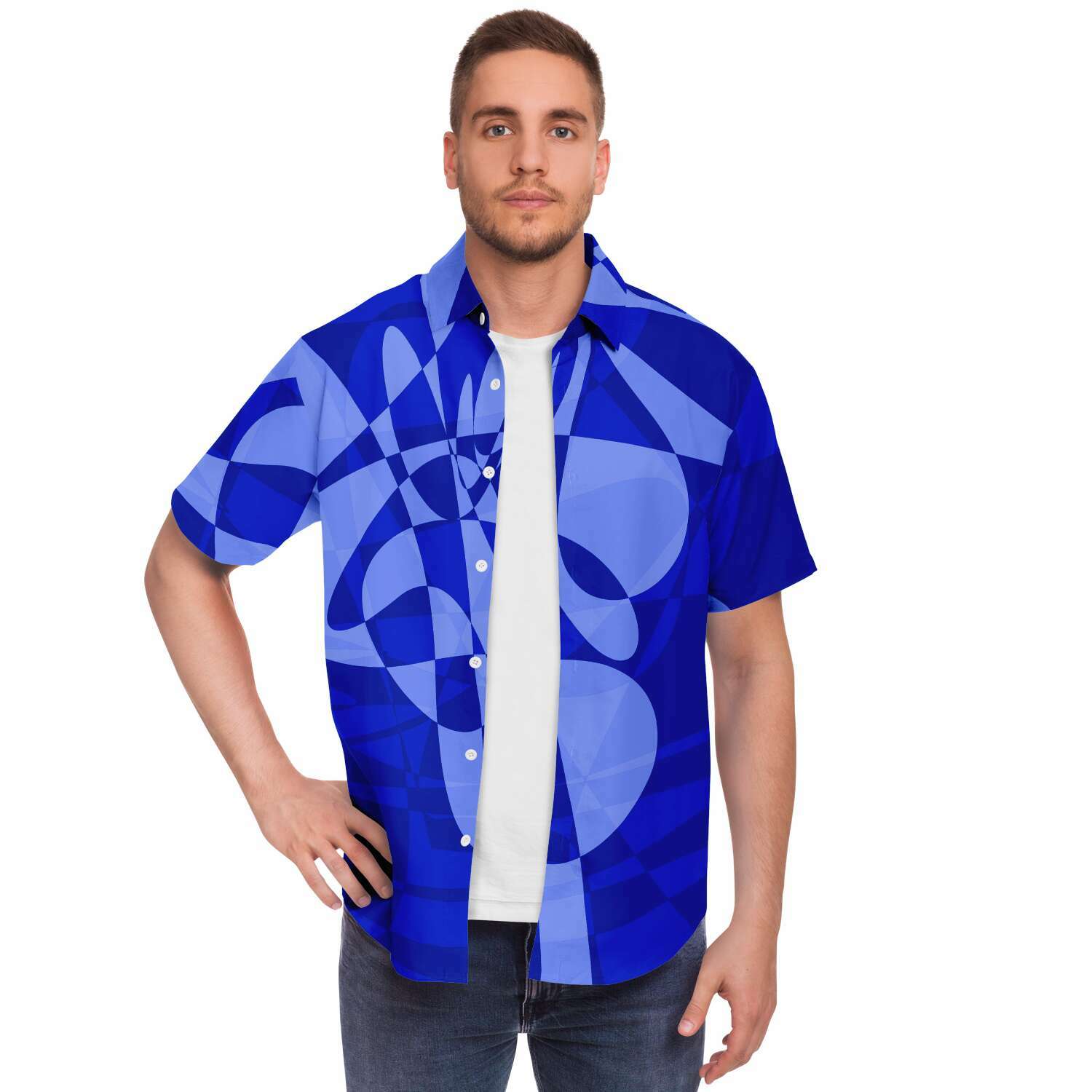 Kingbreed Collection Button Down Blue Clouds