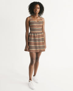 Military Strip Women's Scoop Neck Skater Dress