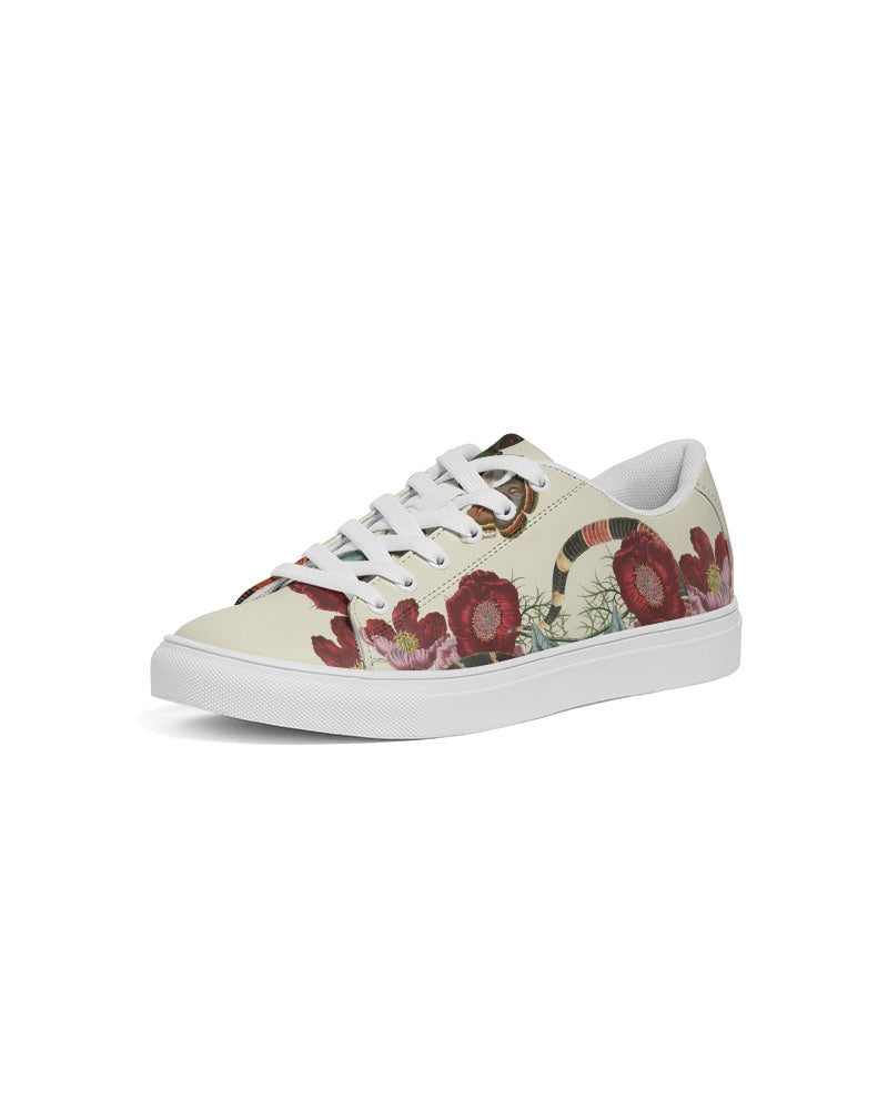 Snake On Flowers Women's Faux-Leather Sneaker