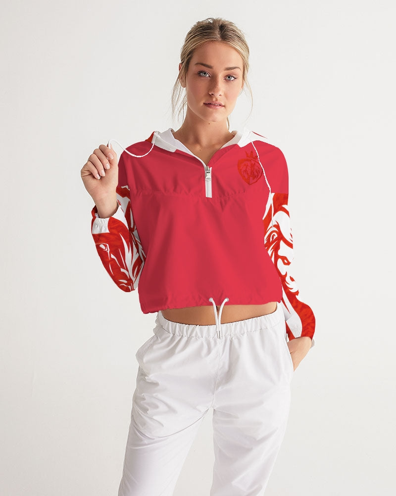 KINGBREED SIMPLICITY RED Women's Cropped Windbreaker