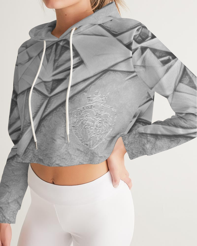 KINGBREED SIGNATURE SILVER Women's Cropped Hoodie