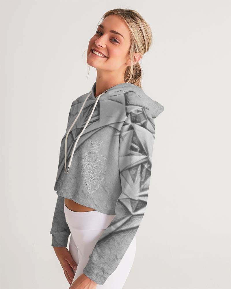 KINGBREED SIGNATURE SILVER Women's Cropped Hoodie