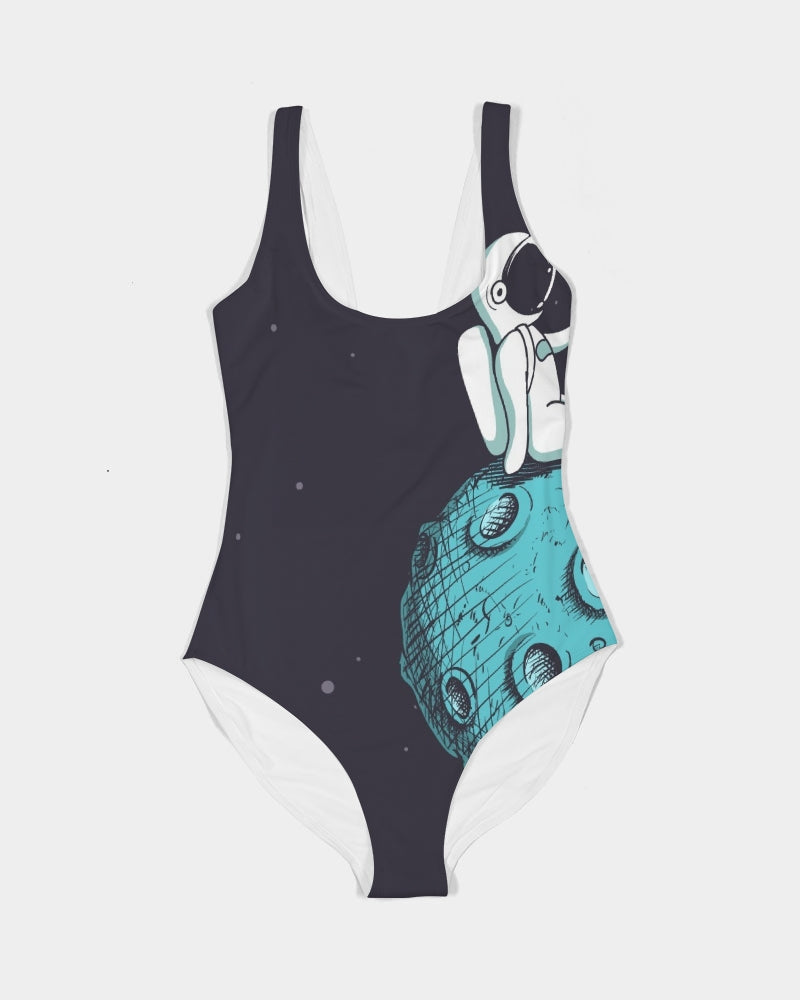 Selfie On The Moon Women's One-Piece Swimsuit