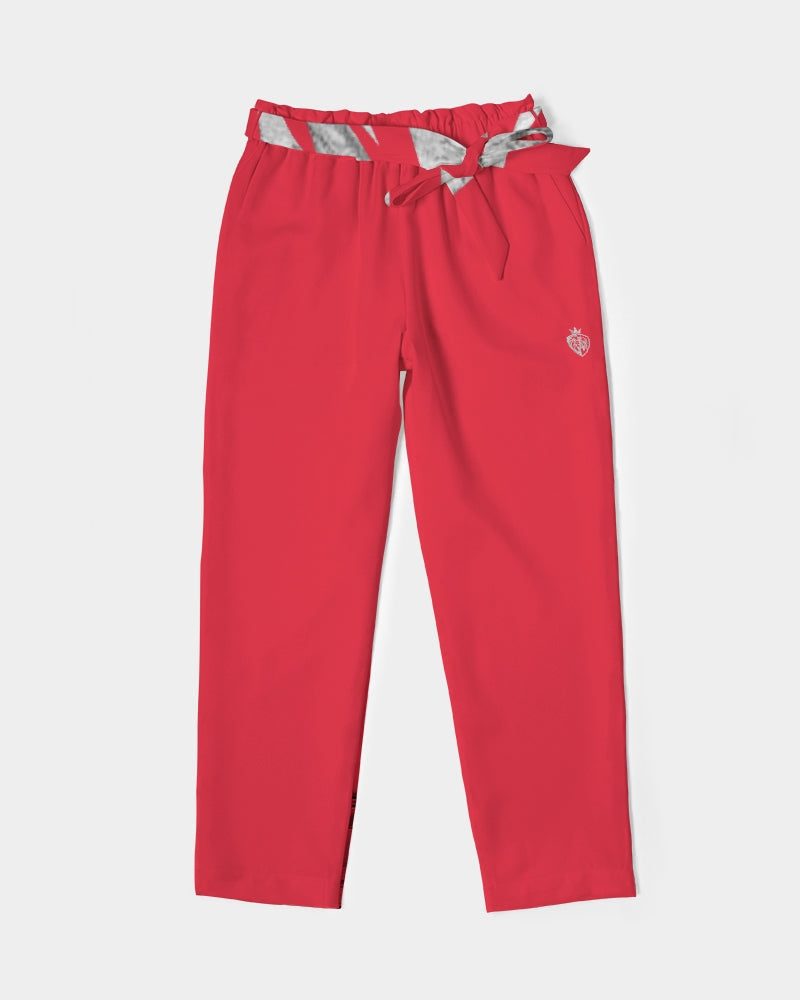KINGBREED SIMPLICITY RED Women's Belted Tapered Pants