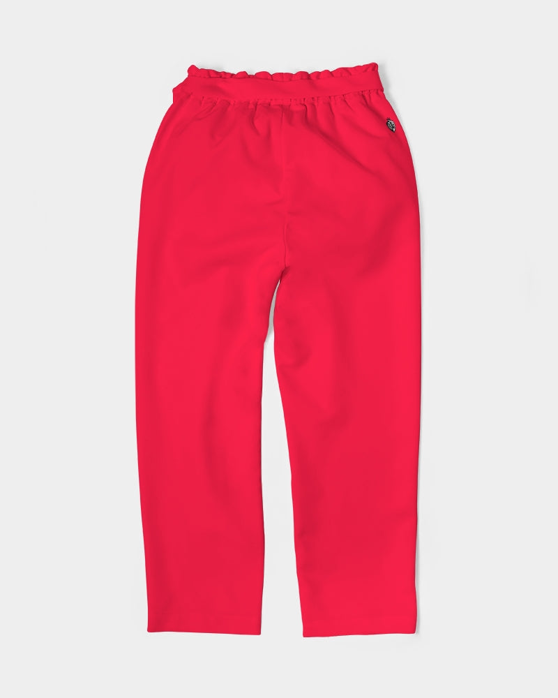 KINGBREED CLASSIC CRAYON RED Women's Belted Tapered Pants