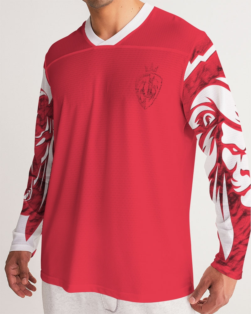 KINGBREED SIMPLICITY RED Men's Long Sleeve Sports Jersey