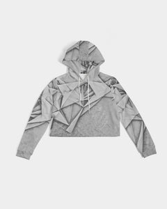 KINGBREED SIGNATURE SILVER Women's Cropped Hoodie