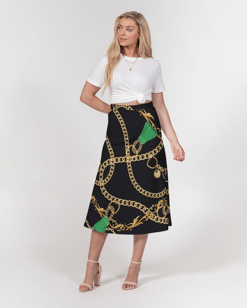 Kingbreed Royalty Print Women's A-Line Midi Skirt