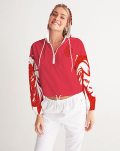 KINGBREED SIMPLICITY RED Women's Cropped Windbreaker