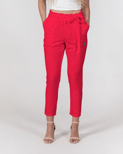 KINGBREED CLASSIC CRAYON RED Women's Belted Tapered Pants