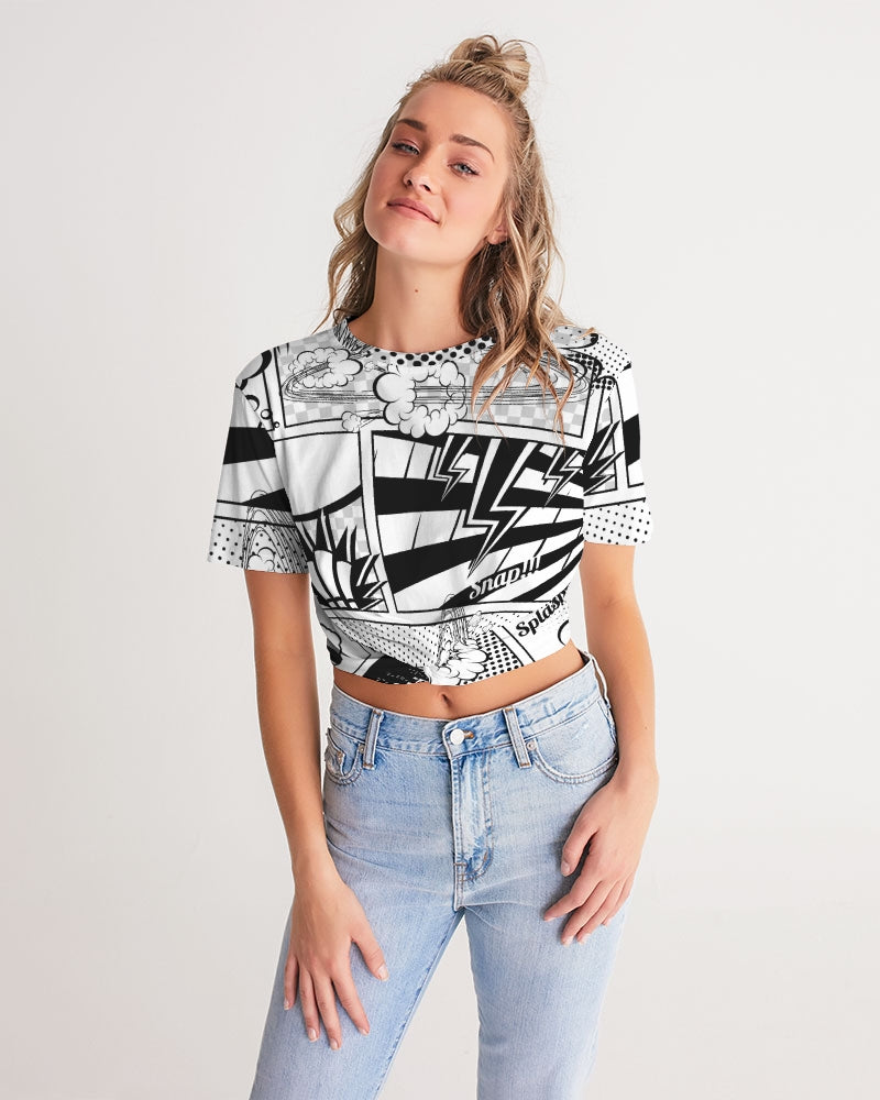 Retro Comic Women's Twist-Front Cropped Tee