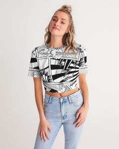 Retro Comic Women's Twist-Front Cropped Tee