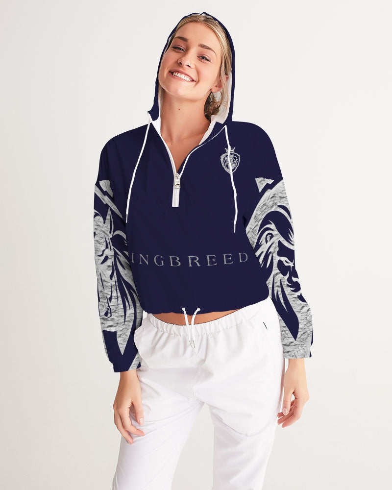 KINGBREED D. BLUE EDITION Women's Cropped Windbreaker