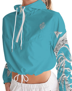 KINGBREED BLUE WATER Women's Cropped Windbreaker