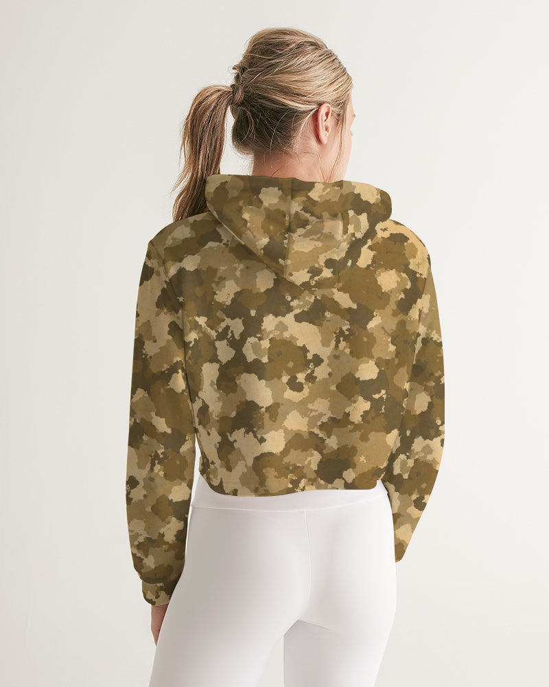 Military Pattern Women's Cropped Hoodie