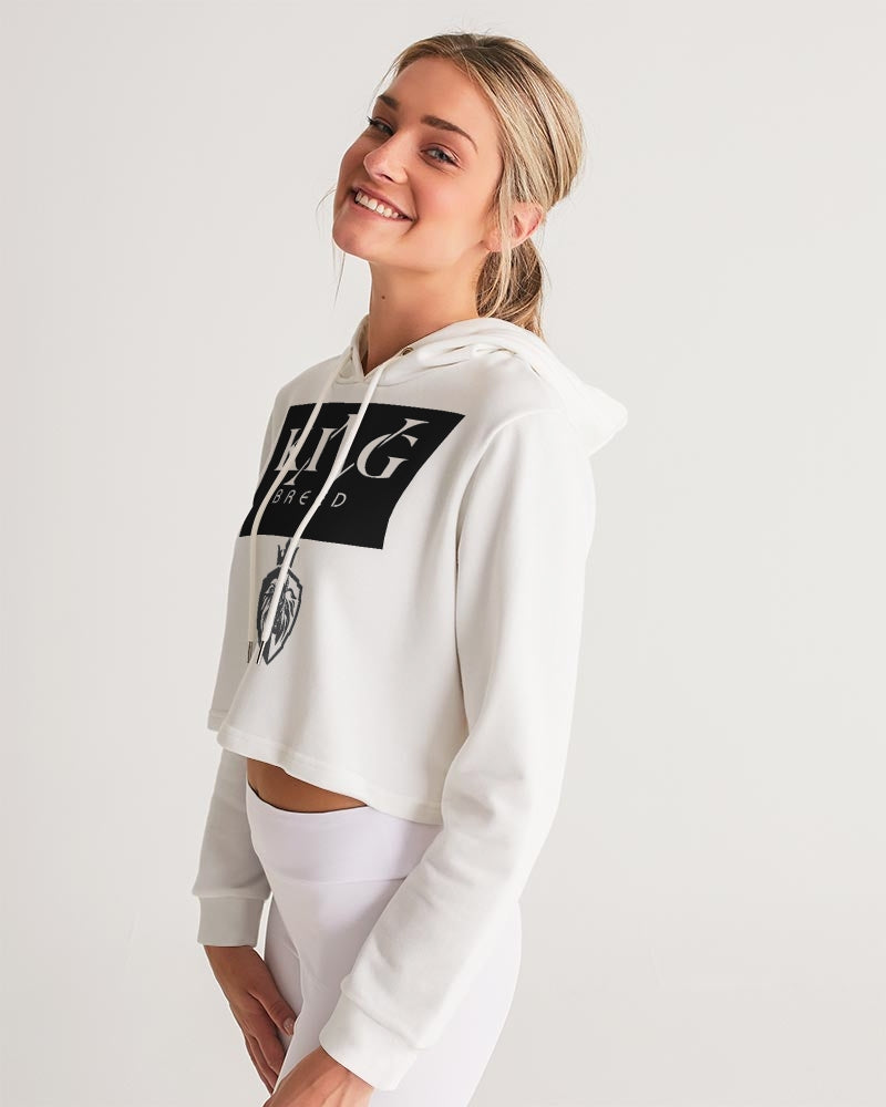 KINGBREED BLACK & WHITE EDITION Women's Cropped Hoodie