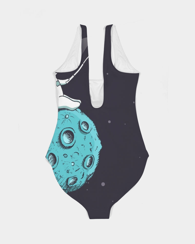 Selfie On The Moon Women's One-Piece Swimsuit