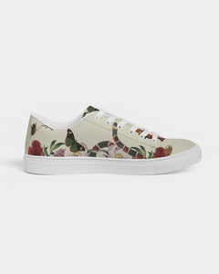 Snake On Flowers Women's Faux-Leather Sneaker