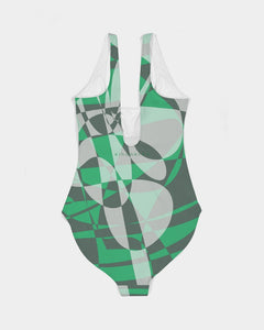 KINGBREED LUX GREEN CLOUDS Women's One-Piece Swimsuit