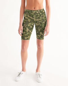 Military Green Women's Mid-Rise Bike Shorts