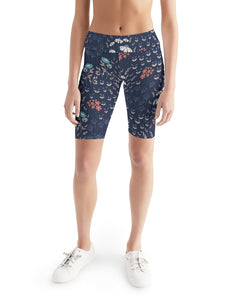 Wild Flowers Women's Mid-Rise Bike Shorts