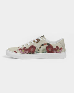 Snake On Flowers Women's Faux-Leather Sneaker