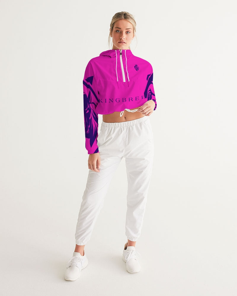 KINGBREED PINK Women's Cropped Windbreaker