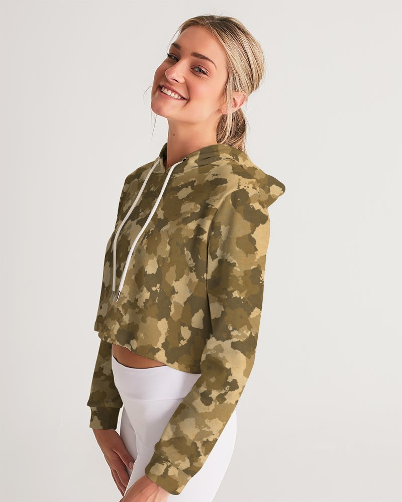 Military Pattern Women's Cropped Hoodie