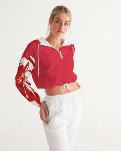 KINGBREED SIMPLICITY RED Women's Cropped Windbreaker