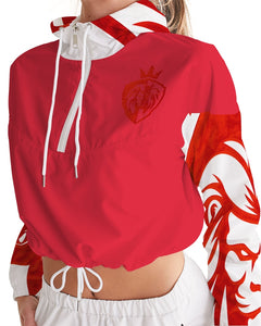 KINGBREED SIMPLICITY RED Women's Cropped Windbreaker