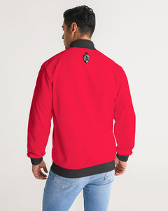 KINGBREED CLASSIC CRAYON RED Men's Stripe-Sleeve Track Jacket