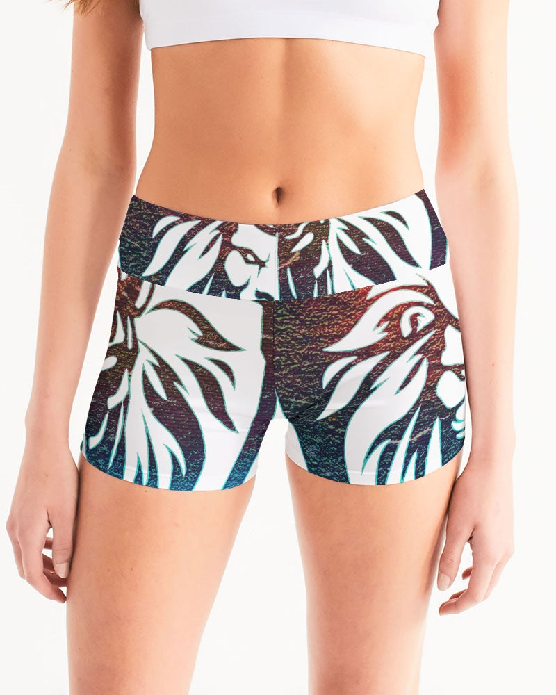 KINGBREED LEOMUS FIRE & ICE Women's Mid-Rise Yoga Shorts