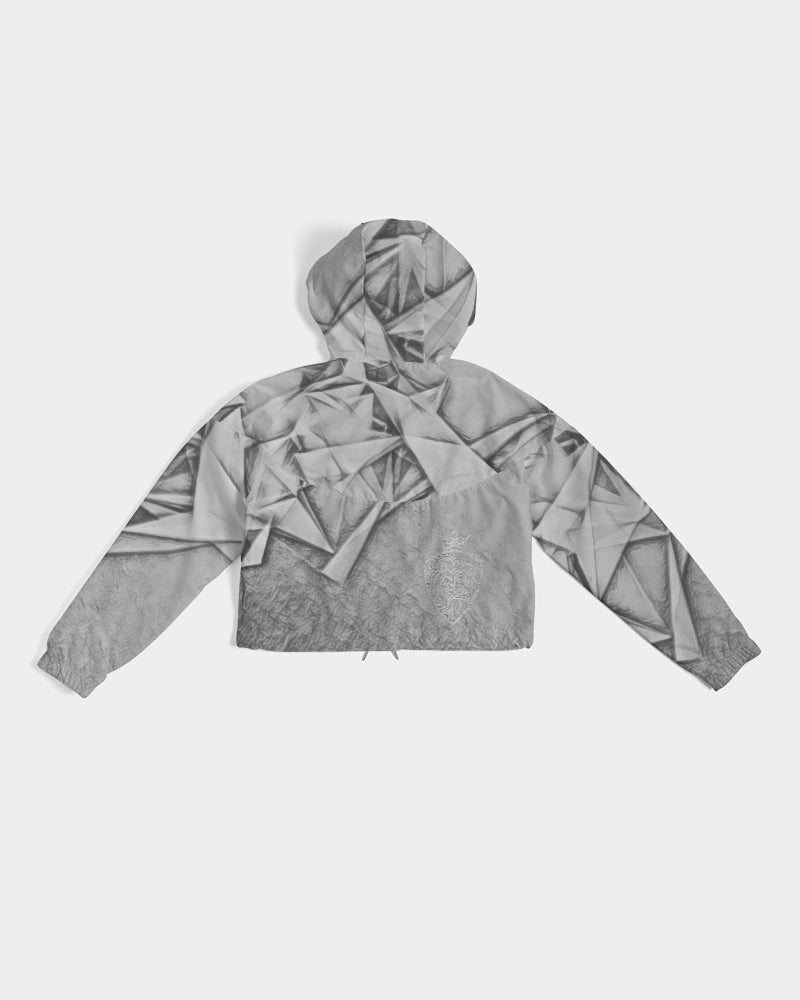 KINGBREED SIGNATURE SILVER Women's Cropped Windbreaker