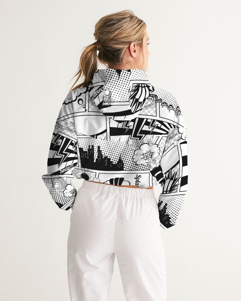 Retro Comic Women's Cropped Windbreaker