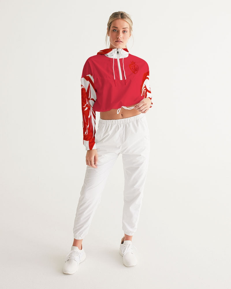 KINGBREED SIMPLICITY RED Women's Cropped Windbreaker