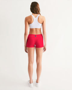 KINGBREED CLASSIC CRAYON RED Women's Mid-Rise Yoga Shorts