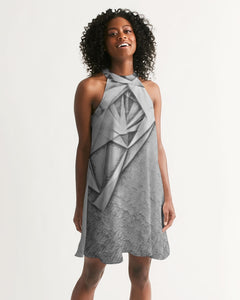 KINGBREED SIGNATURE SILVER Women's Halter Dress