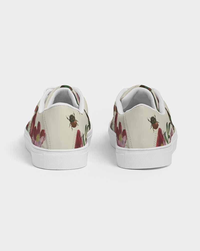 Snake On Flowers Women's Faux-Leather Sneaker