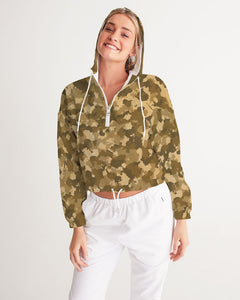 Military Pattern Women's Cropped Windbreaker