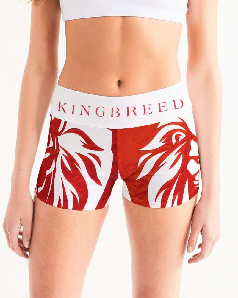 KINGBREED SIMPLICITY RED SKY Women's Mid-Rise Yoga Shorts