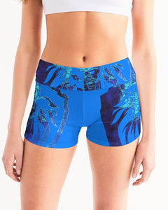 KINGBREED SIMPLICITY ROYAL BLUE Women's Mid-Rise Yoga Shorts