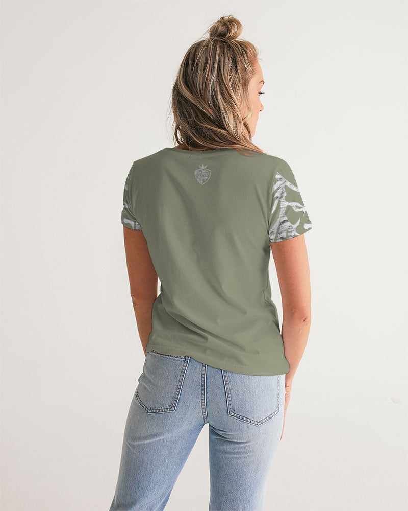 KINGBREED OLIVE SAND Women's V-Neck Tee