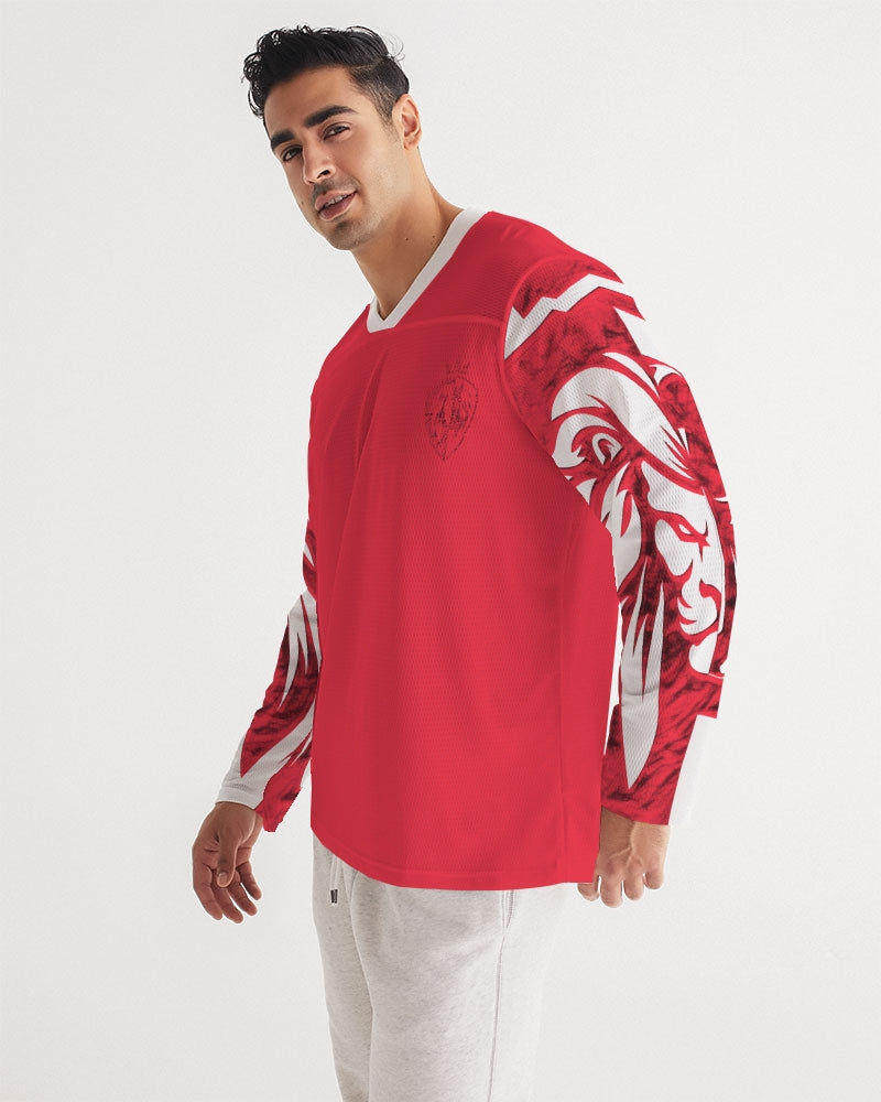 KINGBREED SIMPLICITY RED Men's Long Sleeve Sports Jersey