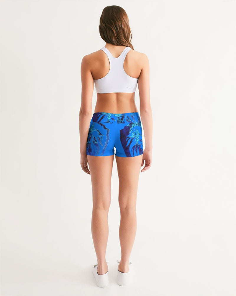 KINGBREED SIMPLICITY ROYAL BLUE Women's Mid-Rise Yoga Shorts