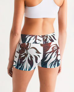 KINGBREED LEOMUS FIRE & ICE Women's Mid-Rise Yoga Shorts