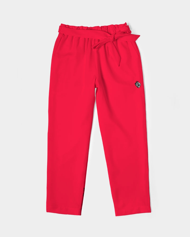 KINGBREED CLASSIC CRAYON RED Women's Belted Tapered Pants